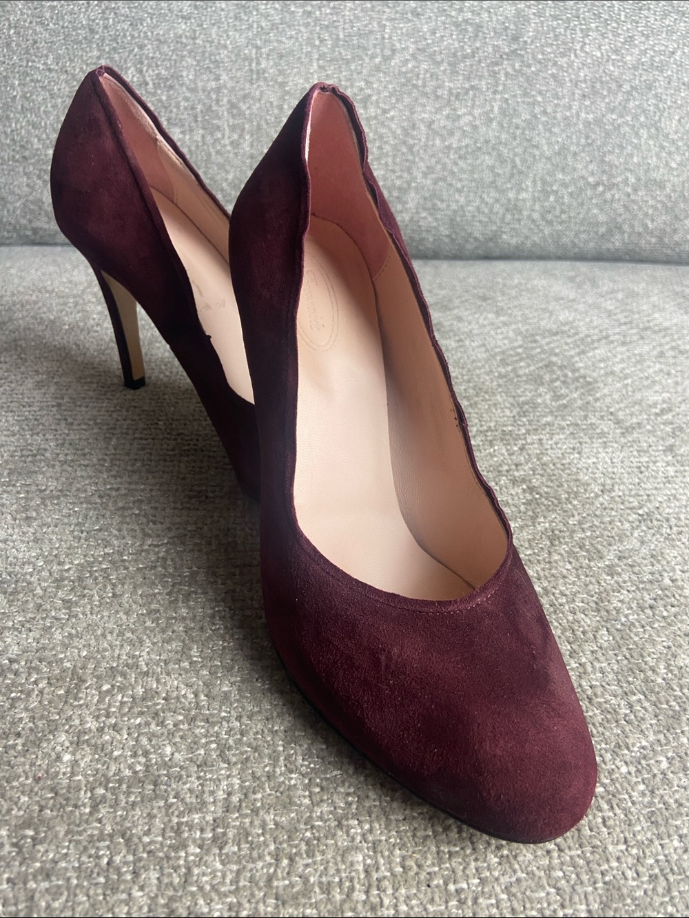 Faconnable Burgundy Suede Stiletto Pumps size 8 EU39